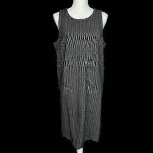 Loft Sleeveless Dress Black/White Chevron Stretch Women’s XL NWT